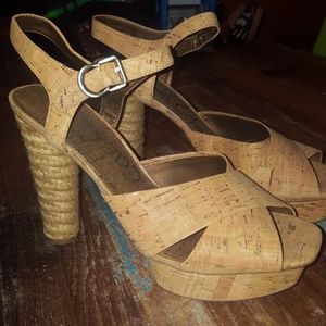 Sam Eldelman Cork Wedge Heels